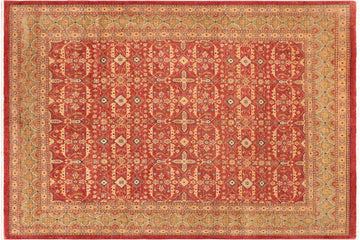 handmade Transitional Kafkaz Chobi Ziegler Red Lt. Green Hand Knotted RECTANGLE 100% WOOL area rug 8 x 10